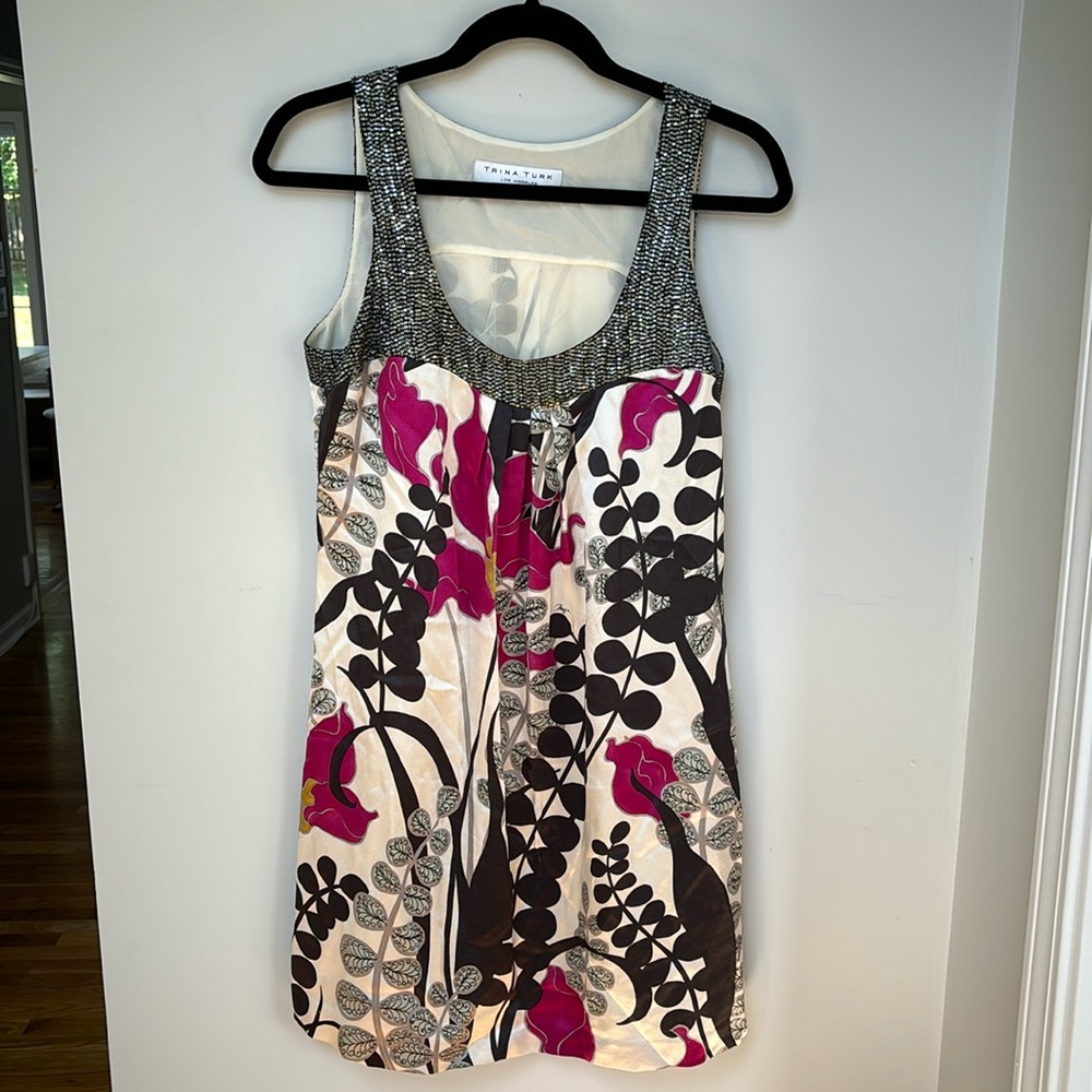 Trina Turk silk and sequin mini dress
